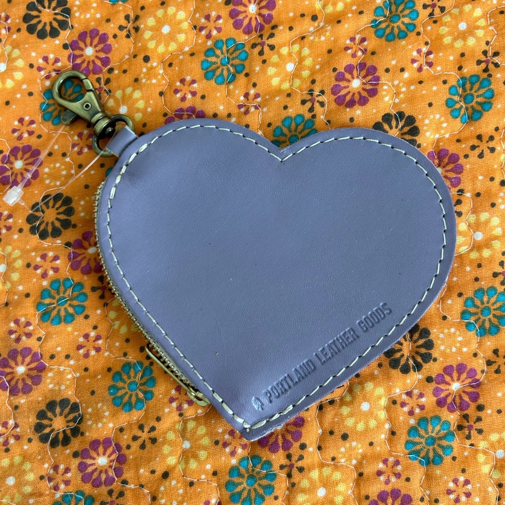 NWOT Portland Leather Purple  Heart Pouch